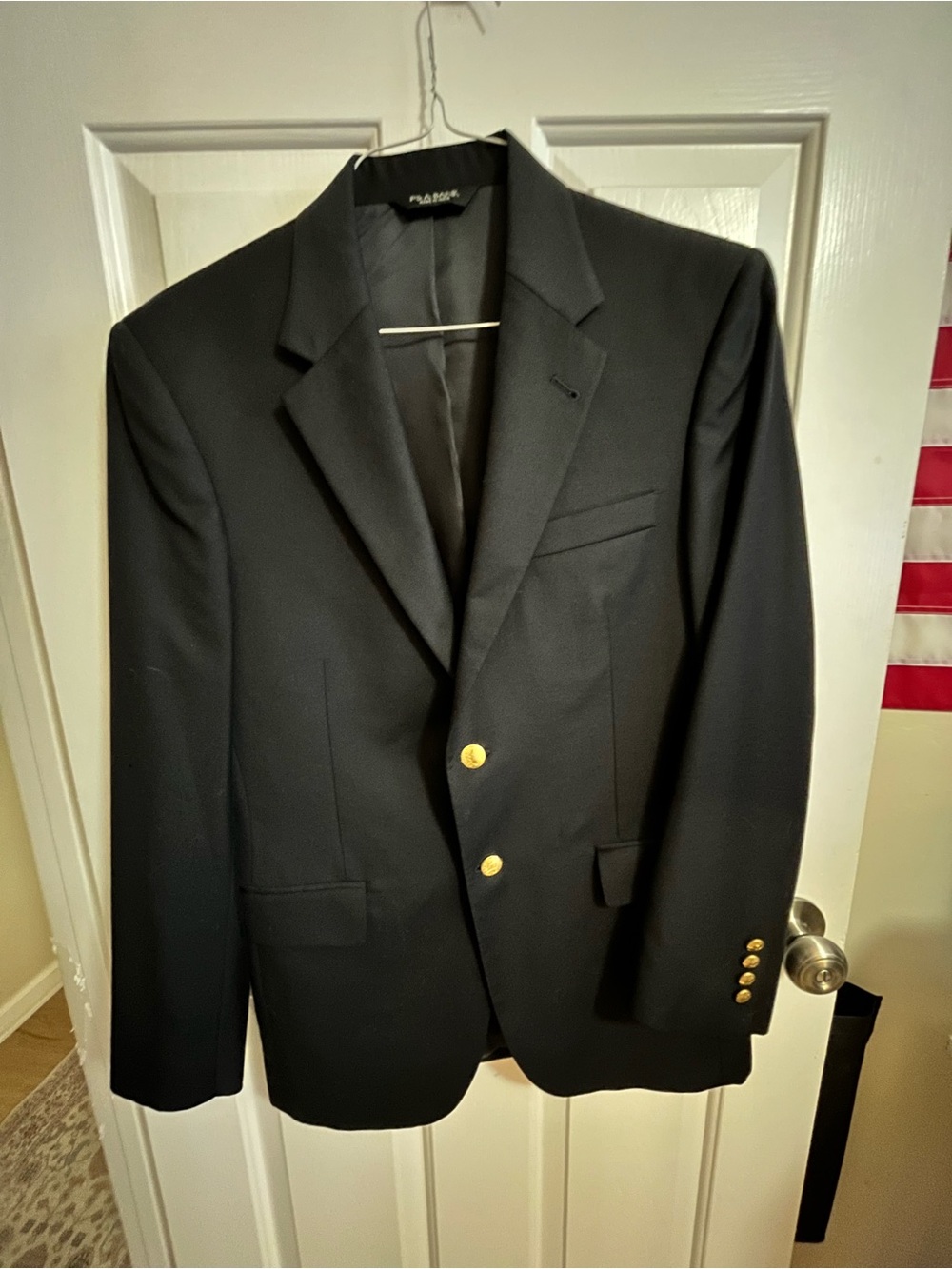 Jos. A. Bank Black Blazer with Gold-Tone Buttons including garment bag
